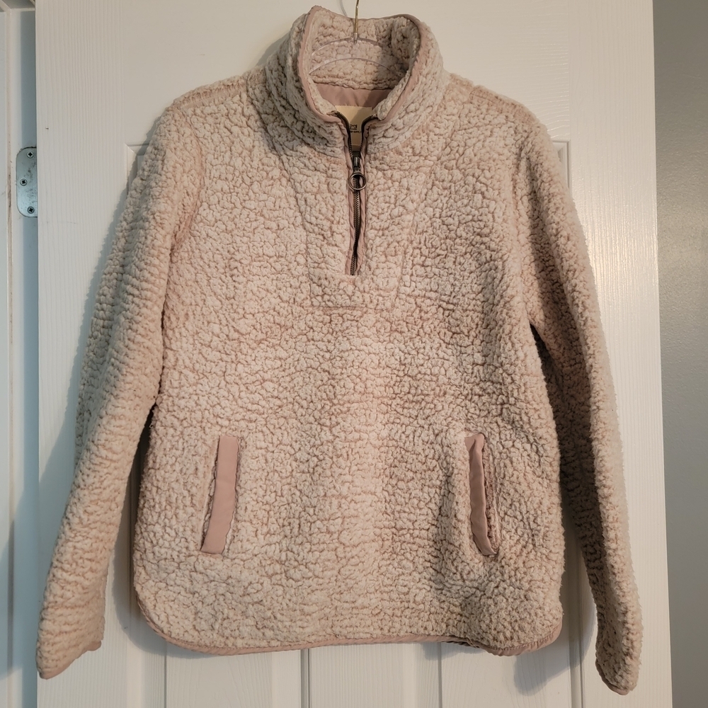 Thread & Supply Sherpa 1/4 Zip Light Pink